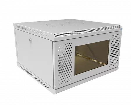 Шкаф телекоммуникационный настенный разборный МИКсистем 19" Keys 6U 600x600  дверь перфорация+стекло серый