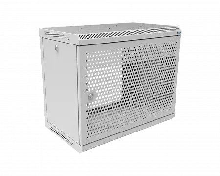 Шкаф телекоммуникационный настенный разборный МИКсистем 19" Keys 9U 600x350  дверь перфорация серый