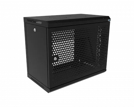 Шкаф телекоммуникационный настенный разборный МИКсистем 19" Keys 9U 600x350  дверь перфорация черный