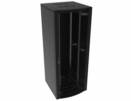 Шкаф телекоммуникационный напольный МИКсистем серия ECO+ 19" 48U 800*800  дверь перфорация черный